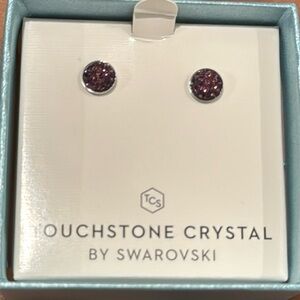 Touchstone Crystal By Swarovski February Birthstone Earrings